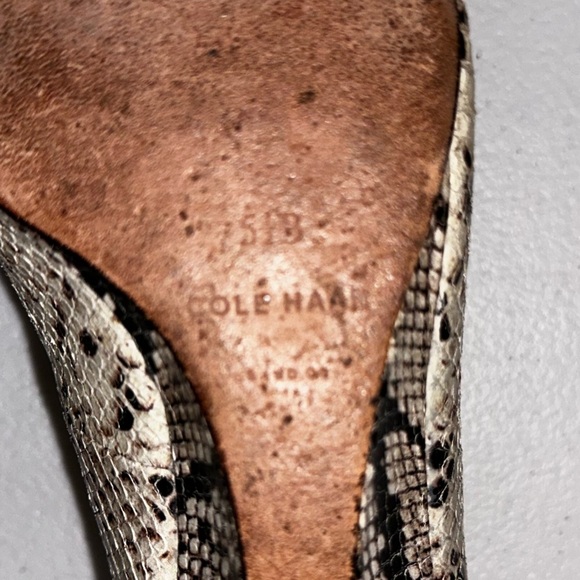Cole Haan Snakeskin leather wedge pointed toe heels 5.5 office - Picture 13 of 13